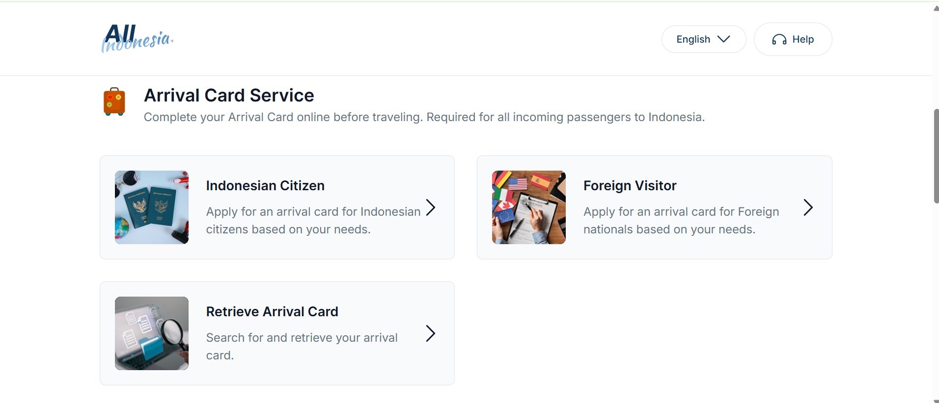 Complete guide to All Indonesia Arrival Card for Bali. Who needs it, how to apply, and official website